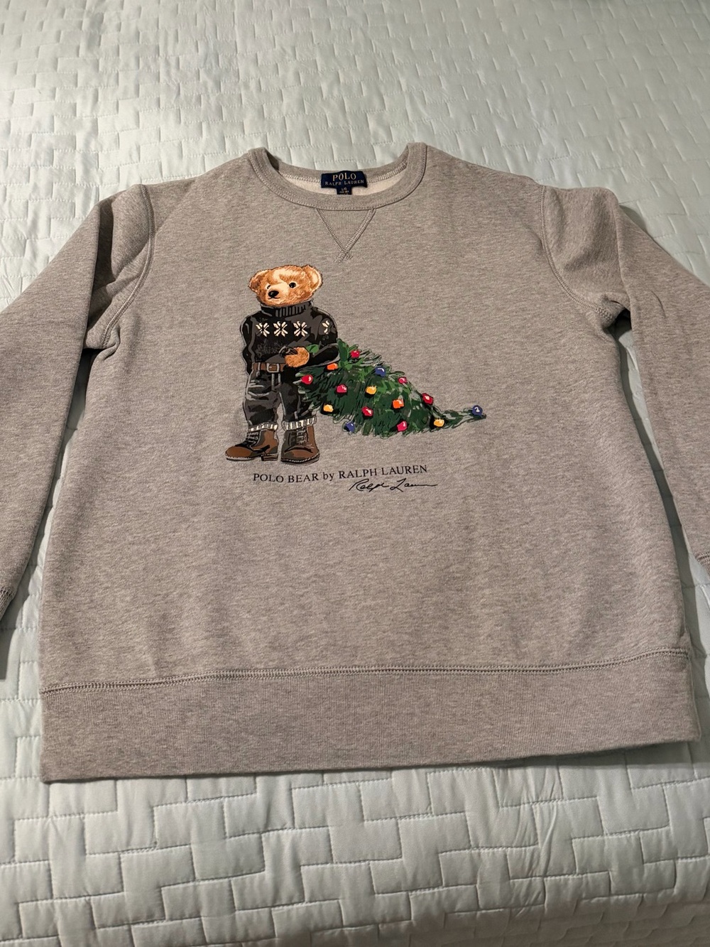 Polo by Ralph Lauren Kids Grey Bear Graphic Crewneck Sweatshirt